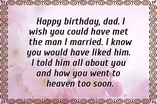 Birthday Greetings For Dad In Heaven