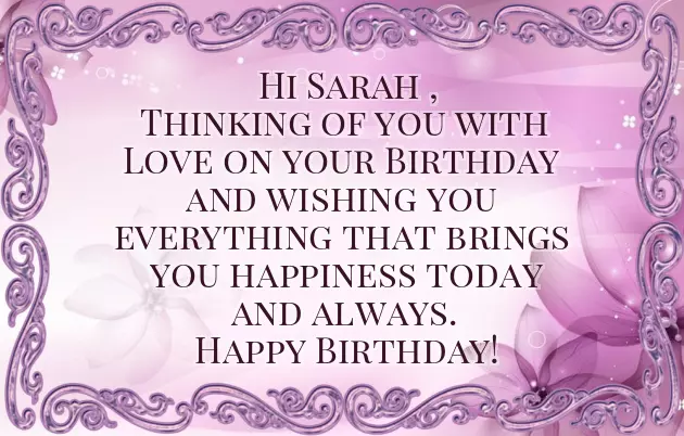 Happy Birthday Sarah 50