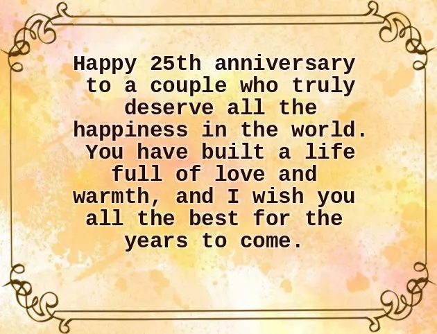 Happy Silver Wedding Anniversary