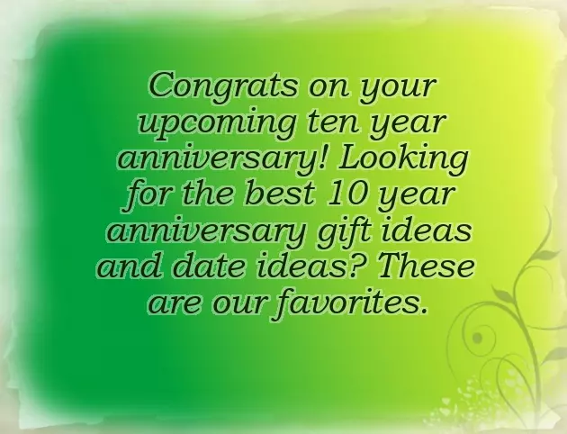 Traditional 10 Year Anniversary Gift