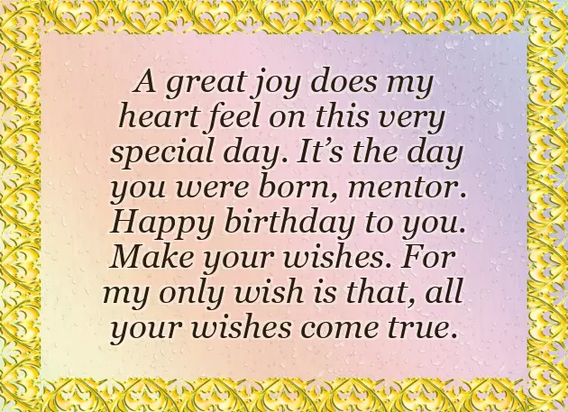 Happy Birthday To My Mentor