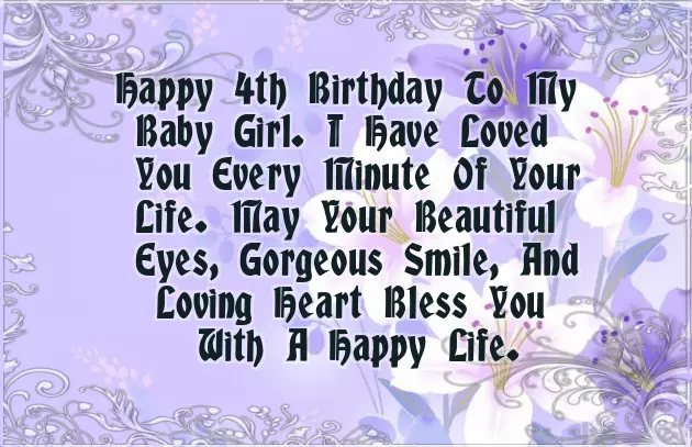 Happy Birthday 4 Year Old Daughter