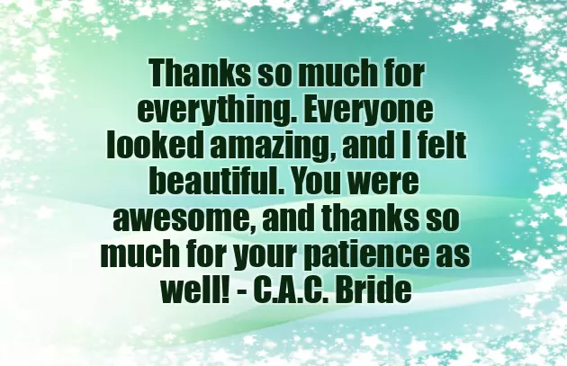 Wedding Appreciation Quotes