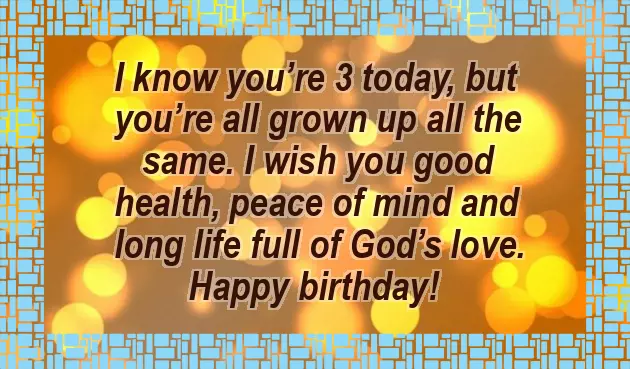 Birthday Wishes To 3 Year Old Niece