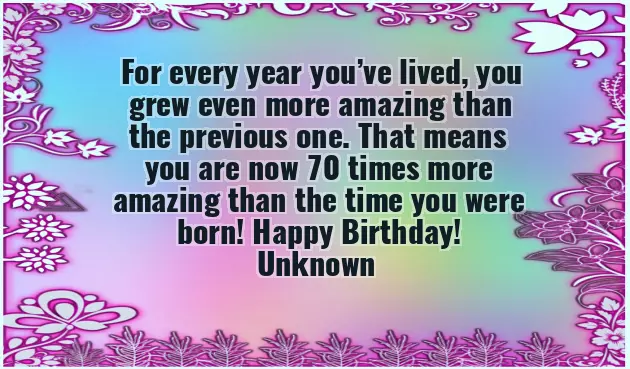 70Th Birthday Wishes Female 70Th Birthday Wishes Female