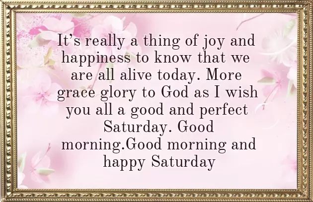 Good Morning Message On Saturday