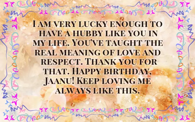 Birthday Thoughts For Husband With Love