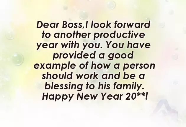 New Year Wishes To Boss And Colleagues