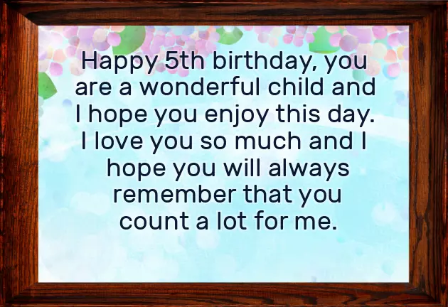 5Th Birthday Wishes Girl