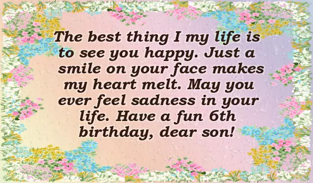 Happy 6Th Birthday To My Son