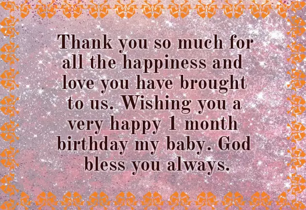 One Month Birthday Wishes
