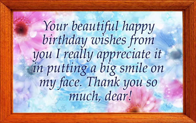 Many Thanks For The Birthday Wishes