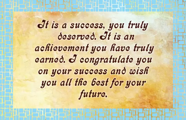 I Wish Him Every Success In Life