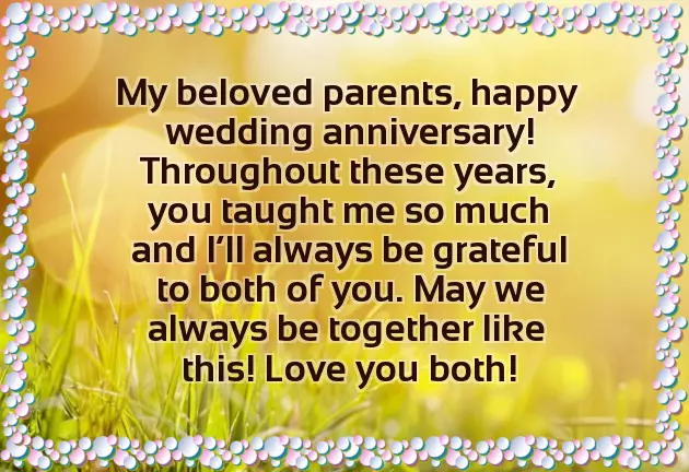 Best Wedding Anniversary Wishes To Parents