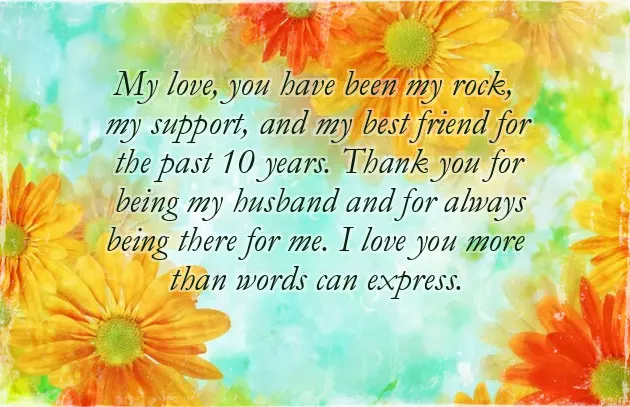 Tenth Wedding Anniversary Wishes