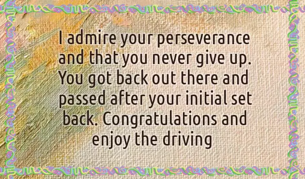 Congratulations On Your Licence