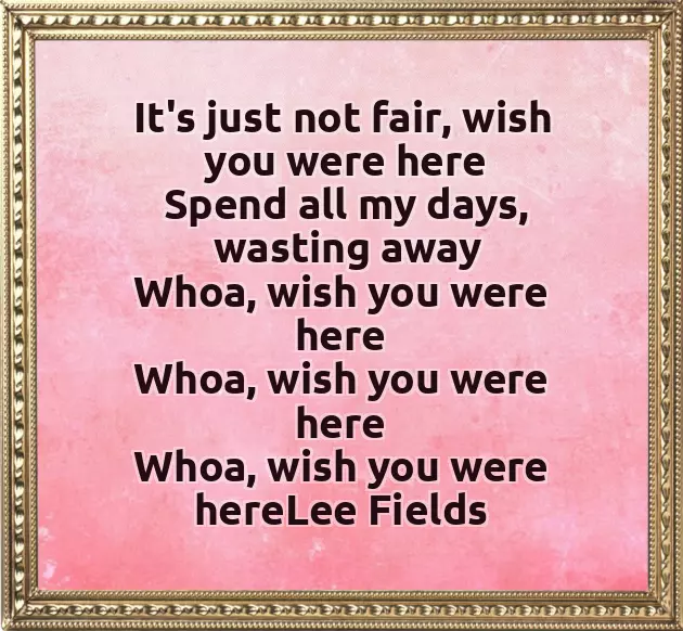 Wish You Were Here Lee Fields Wish You Were Here Lee Fields