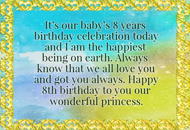 Happy Birthday To An 8 Year Old