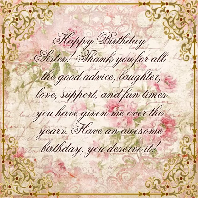 Birthday Text To My Sister