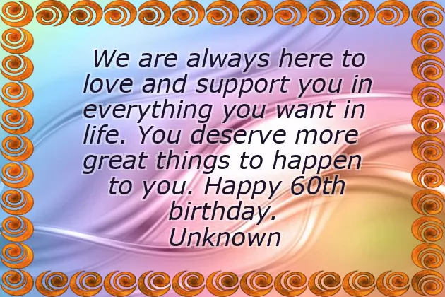 Happy 60Th Birthday Message