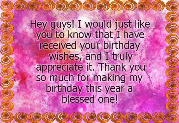 Gratitude For The Birthday Wishes