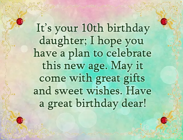 Birthday Wishes For Daughter On Her 10Th Birthday Birthday Wishes For Daughter On Her 10Th Birthday