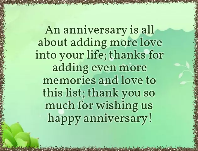 Thank U Message For Anniversary Wishes