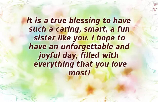 Younger Sister Happy Birthday Wishes