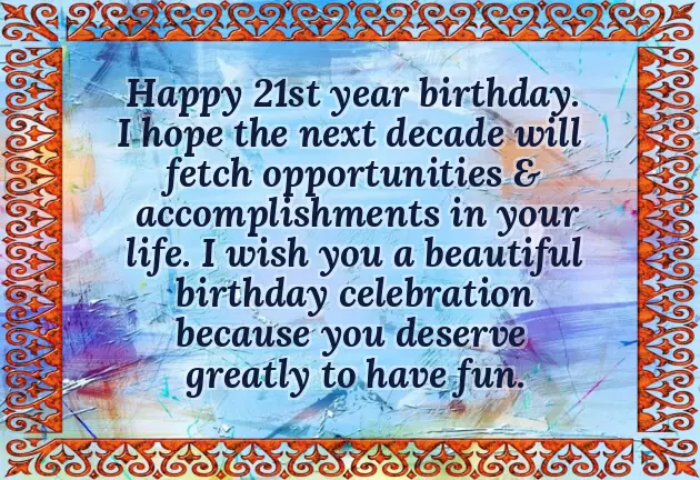 21St Birthday Wishes For Cousin Brother