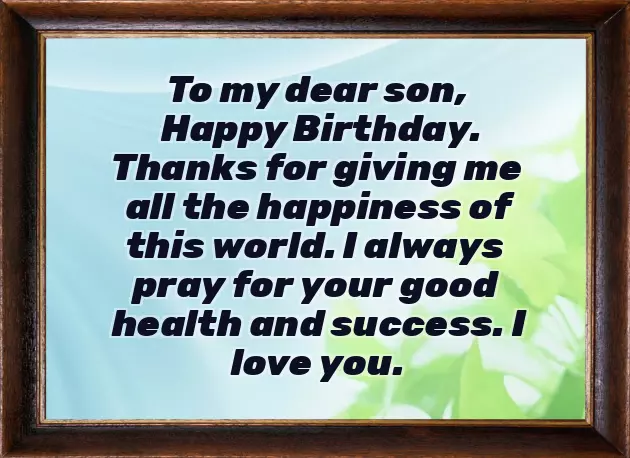 Birthday Wish Message For Son
