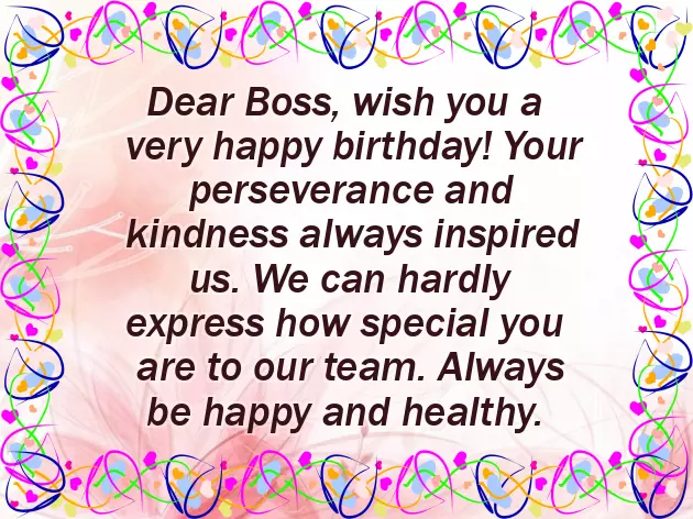 Happy Birthday To Our Boss