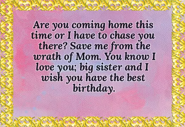 Elder Sister Birthday Elder Sister Birthday