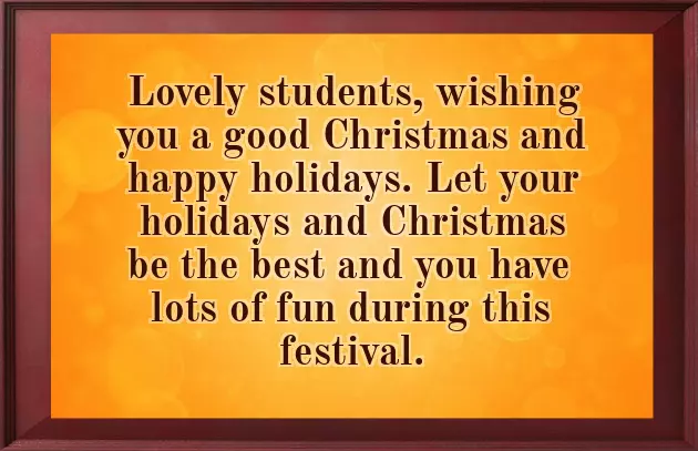 Merry Christmas Wishes For Students