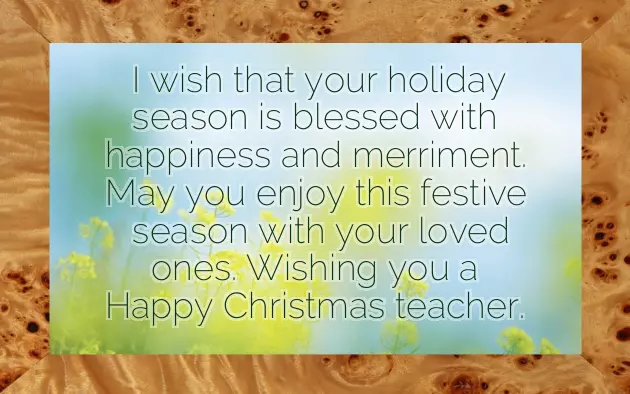 Christmas Wishes To A Teacher