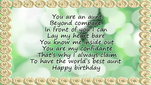 Wishing My Aunt A Happy Birthday
