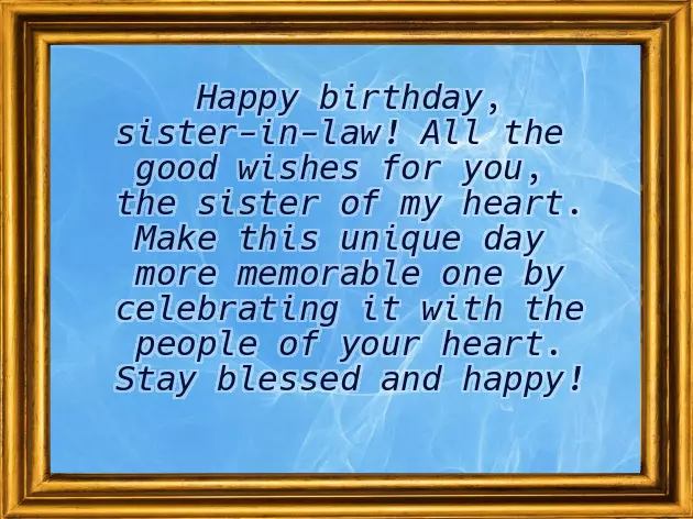 Sister In Law Birthday