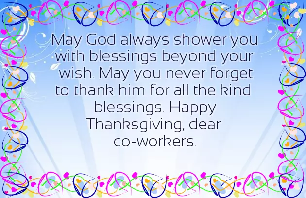 Wishing Thanksgiving To Colleagues