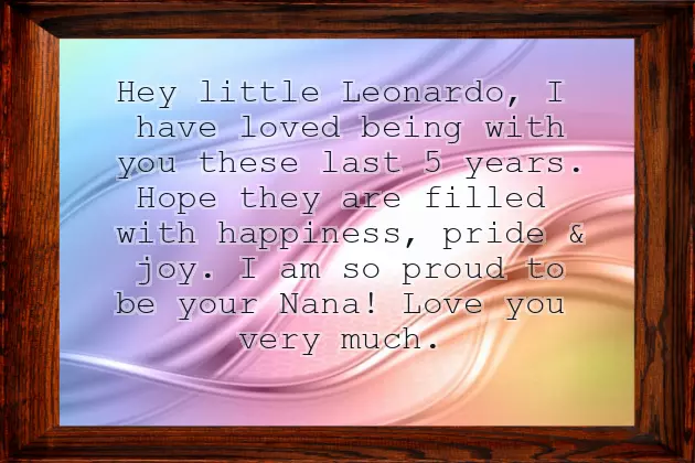 Happy 5Th Birthday To My Grandson