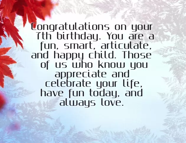 Birthday Greetings 7 Years Old Girl Birthday Greetings 7 Years Old Girl