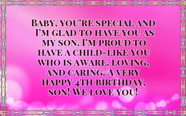 4Th Birthday Wishes To Son 4Th Birthday Wishes To Son