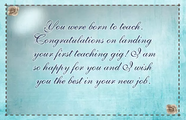 Congratulations New Teacher Job