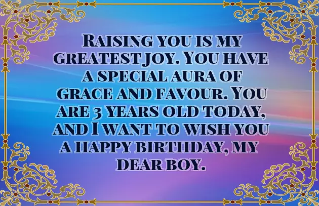 Birthday Wish To 3 Year Old Son