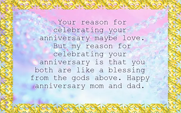Parent Happy Anniversary Mom And Dad