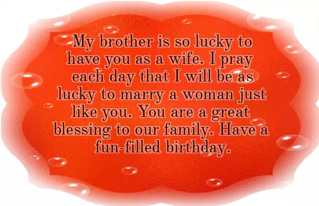 Birthday Wishes To My Brothers Wife