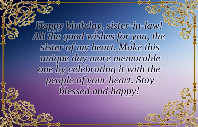 Bday Message For Sister In Law