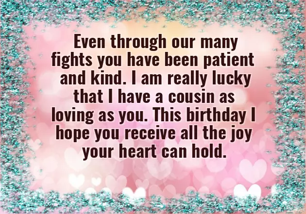 Birthday Letter For Cousin Sister