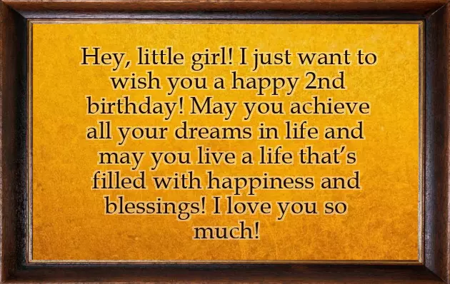My Daughter Second Birthday Wishes
