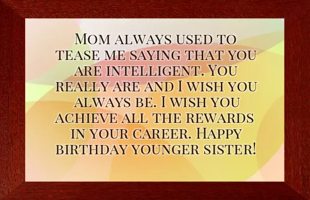 Bday Wishes For Younger Sister