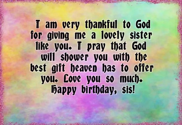 Biblical Birthday Wishes For Sister