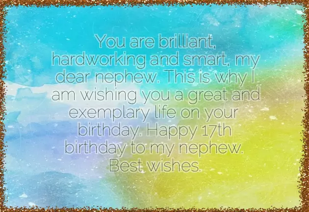 Birthday Wishes For 17 Year Old Nephew